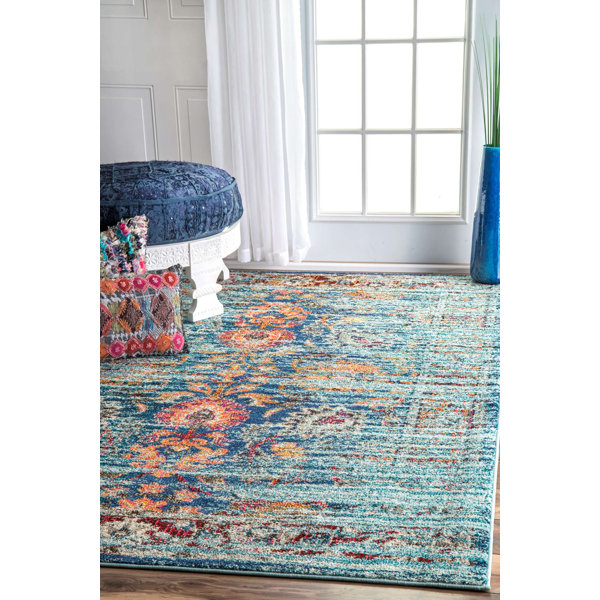 Bungalow Rose Sykora Blue Area Rug & Reviews Wayfair